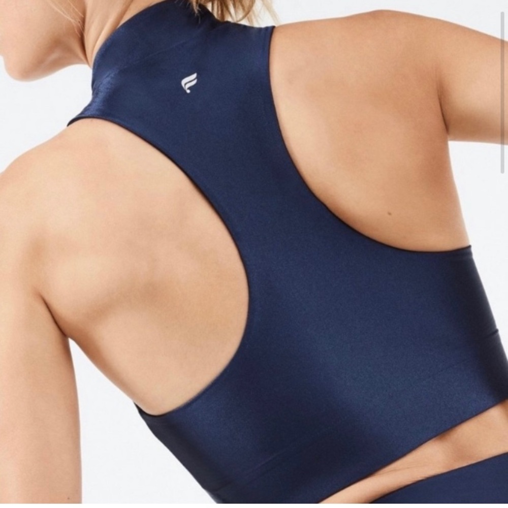 Leila Bra Top Mock Neck - Navy Blue